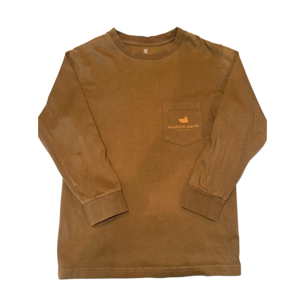 NWT 2 Boys Southern Marsh Long Sleeve Tees M Brown Teal Hunting Stamp
